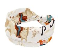 Fascia per capelli da donna, stile vintage Wild West, con motivo rodeo e cowgirl, alla moda, larga, elastica, per sudore, sport, allenamento, turbante