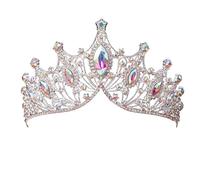 Fascia per capelli da donna, vintage, con strass, corona da principessa, gioiello per capelli da sposa, Strass