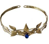 Fascia per capelli da elfo Corona con pendente in Fascia per capelli vintage da elfo lucido Spose Diademi nuziali Ballo di fine anno Principessa Diadema Gioielli Copricapo (8 1 Count (Confezione da