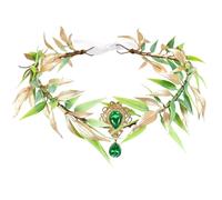 Fascia per capelli da fata, accessorio rinascimentale con fiori verdi, diadema da, per cosplay, per adulti, donne, ragazze, festival delle fiere rinascimentali, feste di Halloween, matrimoni
