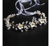 Fascia per capelli da ragazza di fiori Vite dei capelli di comunione della corona di nozze Fascia per battesimo con nastro per le donne della sposa e della damigella d'onore Natale