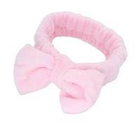 Fascia per capelli da spa, fascia con fiocco in rosa ciliegia, riutilizzabile, morbida e confortevole, impedisce ai liquidi di bagnarsi e distruggere i capelli, ideale per la pulizia del viso, il