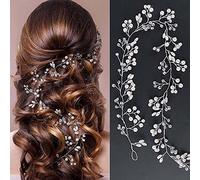 Fascia Per Capelli Da Sposa Matrimonio Cristallo Capelli Vite Copricapo Da Nuziale Perla Per Donne Damigelle D'onore Argento 1 Pezzo