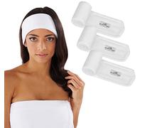 Fascia per capelli da trucco, 100% cotone, da donna, regolabile, per lavare viso, trattamenti cosmetici e pelle, confezione da 3