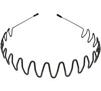 Fascia per Capelli da Uomo, da Donna, Fascia per Capelli a Molla, Pettine a Onde di Ferro, Antiscivolo, Nero Semplice, Ornamento per Capelli con Frangia Convenient Handled