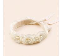 Fascia per capelli decorativa con fiore a rose a strati per neonati, adatta per le vacanze Tagli UnicaPoliestere