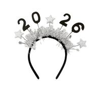 Fascia per capelli di felice anno nuovo, decorazioni per feste tiara glitterate 2026 - Copricapo di Capodanno con decorazioni a stella - per vacanze di Natale, feste di carnevale, in maschera