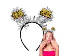 Fascia per capelli di felice anno nuovo,Fascia per capelli di felice anno nuovo 2025,Copricapo per feste - Copricapo da donna di felice anno nuovo Fasce per capelli di Capodanno 2025 per la decorazion
