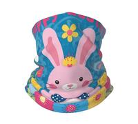 Fascia per Capelli Easter Bunny Yellow Blue Flower Chick Protezione UV Sciarpa A Mezza Faccia Stampato Ghetta da Collo per Ciclismo Escursionismo Yoga