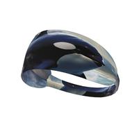 Fascia per capelli elastica per esercizi con immagine dell'orca killer Whale, fascia per uomini e donne, fascia per capelli per yoga e fitness