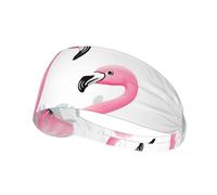 Fascia per capelli elastica per esercizi con immagine di fenicottero rosa, fascia per capelli per uomini e donne, fascia per capelli per yoga e fitness