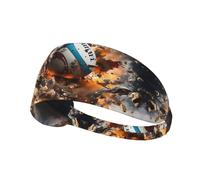 Fascia per capelli elastica per esercizi con immagine Rugby on Fire, fascia per capelli per uomini e donne, fascia per capelli per yoga e fitness