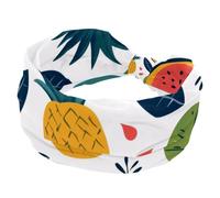 Fascia per capelli estiva con ananas e anguria, morbida, larga, per donne e ragazze, fascia elastica con nodo, fascia per capelli sportiva alla moda per allenamento, yoga, palestra, corsa