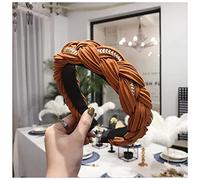 Fascia Per Capelli Fashion Donne Hairband Cross Knot Braid Fascia Adulto Autunno Inverno Capo Abbigliamento Ampia Lato Turbante Accessori for capelli Fascia Per Capelli Donna(Orange hairband)