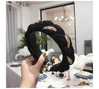Fascia Per Capelli Fashion Donne Hairband Cross Knot Braid Fascia Adulto Autunno Inverno Capo Abbigliamento Ampia Lato Turbante Accessori for capelli Fascia Per Capelli Donna(Black hairband)