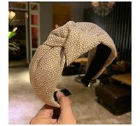 Fascia Per Capelli Fashion Donne Hairband largo laterale lato classico solido turbante lavorato a maglia knot knot turban hoop capelli Fascia Per Capelli Donna(Khaki hairband)