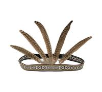 Fascia per capelli fatta a mano con piume con squisite decorazioni a coda e strass luccicanti decorazione per capelli per donne alla moda