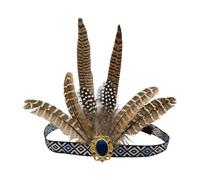 Fascia per capelli fatta a mano con piume con squisite decorazioni a coda e strass luccicanti decorazione per capelli per donne alla moda