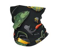 Fascia per Capelli Fishing Gear Camping Fish Outdoor Green Traspirante Ghetta da Collo Antipolvere Sciarpa al Collo per Estivo Bambini 26X30cm