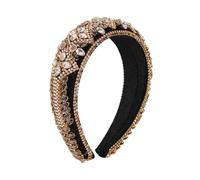 Fascia per capelli imbottita con strass neri per donna Fascia per capelli impreziosita da cristalli lucidi Accessori per capelli per festa di nozze
