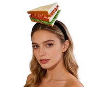 Fascia Per Capelli Imitazione Pane - Spugna 1 Pz 7,09 Pollici | Comodo E Divertente Cerchio Per Capelli In Costume Con Modelli Creativi Di Cibo Sandwich Di Simulazione 3D | Puntelli Per Foto Cosplay C