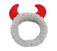 Fascia per capelli in corno di Halloween, stile diavolo, morbida fascia per asciugamano da trucco, graziosa fascia elastica per doccia, accessorio decorativo per capelli per donne e ragazze