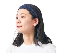 Fascia per capelli in denim giapponese, per uomini e donne, 100% cotone, tinta a mano, stile bohémien, alla moda quotidiana, blu, M