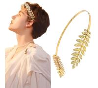 Fascia per capelli in foglia d'oro Accessori per la dea greca in metallo Fascia per capelli greca Corona foglia d'oro per le donne