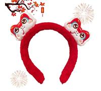 Fascia per capelli in peluche serpente rosso, fascia per Capodanno - Fascia per capodanno comoda e carina - Simpatici copricapi di peluche per il festival di primavera, fascia per capelli comoda e car