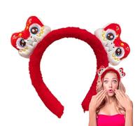 Fascia per capelli in peluche serpente rosso, fascia per Capodanno | Indossare la testa in peluche di serpente | Fascia per capelli carina, comoda e carina per il Capodanno, 2025 Copricapo in peluche
