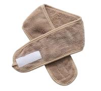 Fascia per capelli in pile di corallo con adesivo magico, fascia elastica per capelli, accessorio per capelli per salone di bellezza, spa, doccia, colore cachi