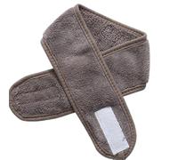 Fascia per capelli in pile di corallo con adesivo magico, fascia elastica per capelli, accessorio per capelli per salone di bellezza, spa, doccia, colore grigio scuro