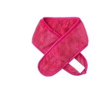 Fascia per capelli in pile di corallo con adesivo magico, fascia elastica per capelli, accessorio per capelli per salone di bellezza, spa, doccia, colore rosso rosa