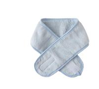 Fascia per capelli in pile di corallo con adesivo magico, fascia elastica per capelli per salone di bellezza, spa, doccia, accessorio per capelli (pavone blu)