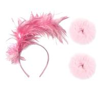Fascia Per Capelli In Piuma Da 1 Pezzo E Elastici Per Capelli Da 2 Pezzi, Accessori Per Capelli Retrò, Elei Accessori Per Capelli Da Donna, Adatti Per Feste, Balli E Ricevimenti Cocktail