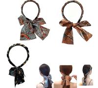 Fascia per capelli in raso, stile retrò, nodo incrociato in raso, fascia antiscivolo, da donna, alla moda, regolabile, aggiunge un temperamento squisito ed elegante