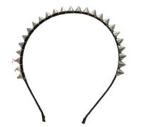 Fascia per capelli in stile punk rock, con rivetti argentati, con borchie metalliche, per eventi casual, servizi fotografici, fascia per capelli moderna per abiti