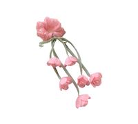 Fascia per capelli in tulle con frangia floreale per coda di cavallo, trecce, nappe floreali