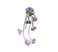 Fascia per capelli in tulle con frangia floreale per coda di cavallo, trecce, nappe floreali