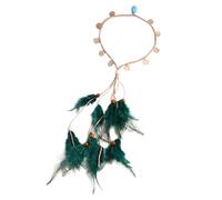 Fascia per capelli indiana con piume, elegante fascia per capelli intrecciata, per festival musicali