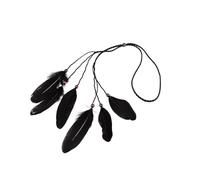 Fascia per capelli indiana con piume Fascia per capelli indiana con piume Fascia per capelli hippie bohémien con piume per donne Copricapo indiano Fasce hippie Copricapo Fascia per capelli b