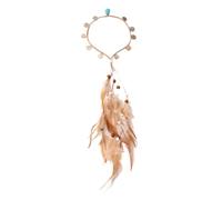 Fascia per capelli indiana da donna con decorazioni piumate intrecciate per festival musicali e vacanze