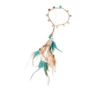 Fascia per capelli indiana da donna con decorazioni piumate intrecciate per festival musicali e vacanze