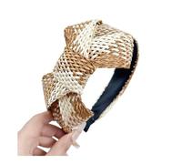 Fascia per capelli intrecciata a quadri, accessorio per capelli versatile con fiocco di personalità (caffè 2)