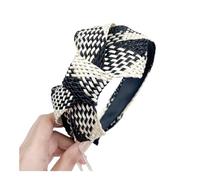 Fascia per capelli intrecciata a quadri, accessorio per capelli versatile con fiocco di personalità (nero 2)