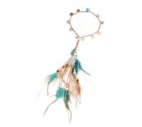 Fascia per capelli intrecciata etnica con piume, per donne, stile indiano, accessorio per capelli in spiaggia e vacanza