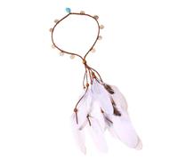 Fascia per capelli intrecciata etnica con piume, per donne, stile indiano, accessorio per capelli in spiaggia e vacanza