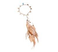 Fascia per capelli intrecciata etnica con piume, per donne, stile indiano, accessorio per capelli in spiaggia e vacanza