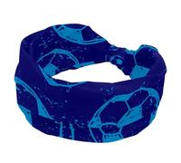 Fascia per capelli larga da donna, colore blu calcio, morbida fascia per capelli a turbante, fascia antiscivolo per la testa, elastica per il sudore, yoga, allenamento, fascia per capelli annodata