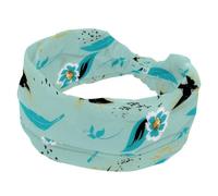 Fascia per capelli larga da donna, con rondine e fiori, morbida fascia per la testa antiscivolo, fascia elastica per il sudore, yoga, allenamento, bandana annodata incrociata